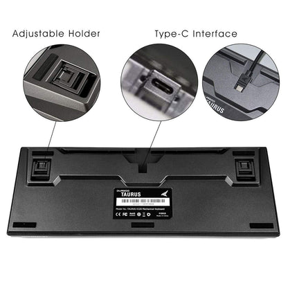 DURGOD Heavy Duty Mechanical Keyboard with Cherry MX Brown Switches N-Key Rollover 104 Keys(PBT Keycaps) Type C Interface for Gamer/Typists/Office/Home (Space Grey，ANSI/US)