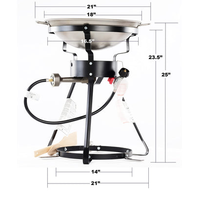 King Kooker 24WC Heavy-Duty 24" Portable Propane Outdoor Cooker with 18" Steel Wok, Black