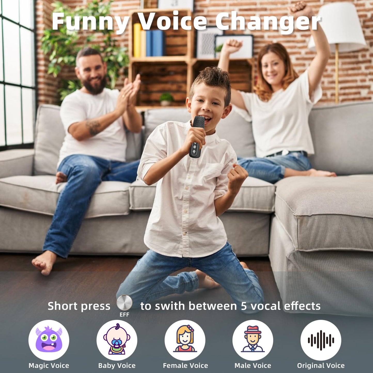 Karaoke Machine for Kids Adults - Portable Bluetooth Speaker with 2 Wireless Microphones, Singing Machine for Home Party, Birthday Gifts for Girls Boys Ages 4, 5, 6, 7, 8, 9, 10, 11, 12+ Years Old