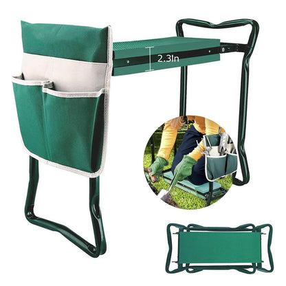 Garden Kneeler and Seat Stool Heavy Duty Garden Folding Bench with Large Tool Pocket and Soft EVA Kneeling Pad for Gardening Lovers