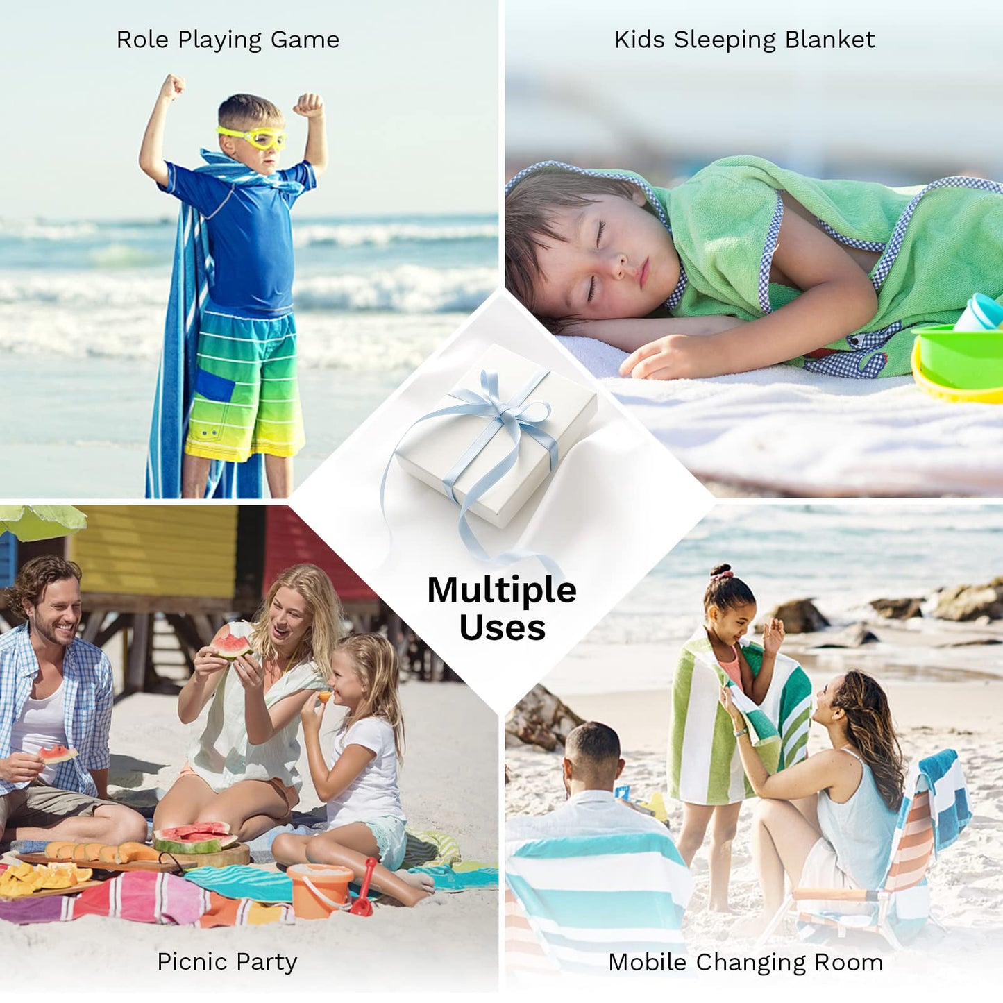 Girls' Hooded Bath Towel, Oversized 50" L x 30" W for Ages 3 to 12 Kids, Quick Dry Lightweight Soft Microfiber Hood Beach Towel Cover Up, Sunshine Unicorn Theme