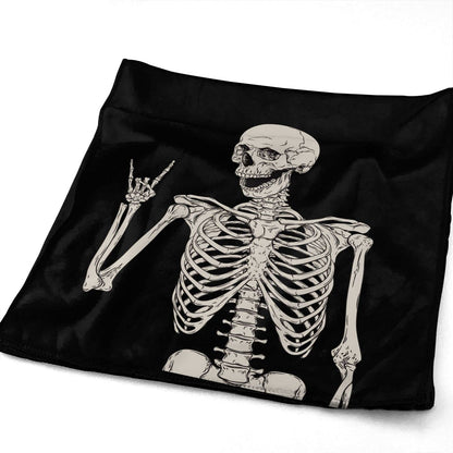Dewoofly Rock and Roll Skeleton Hippie Skull Soft Fingertip Towels, Hand Towel, Dish Towel for Kitchen All Season 12 x 27.5 inches