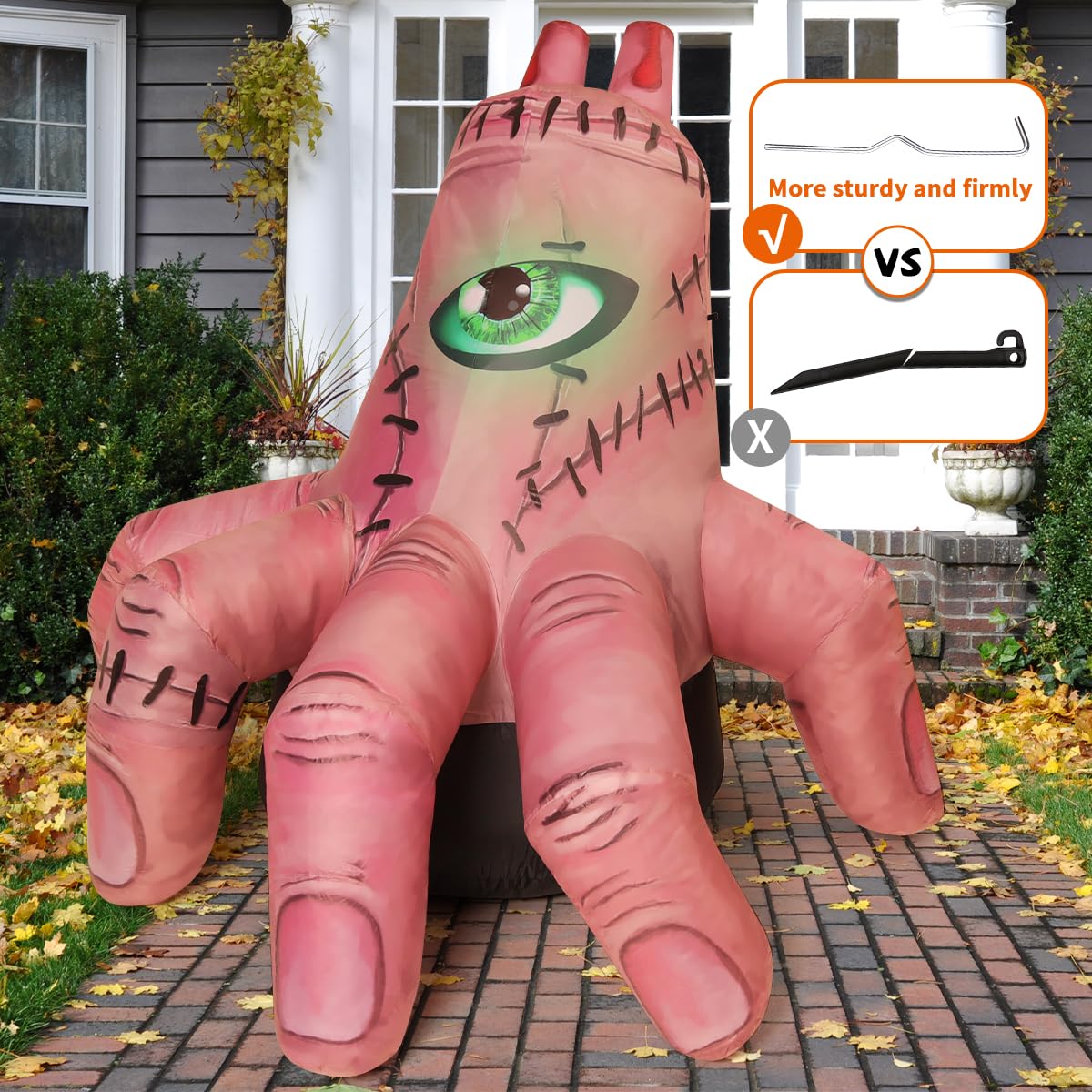 COMIN 6 FT Halloween Inflatables Hand Outdoor Decorations Blow Up Yard Scary Giant with Built-in LEDs for Indoor Party Garden Lawn Decor (Skin)