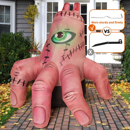 COMIN 6 FT Halloween Inflatables Hand Outdoor Decorations Blow Up Yard Scary Giant with Built-in LEDs for Indoor Party Garden Lawn Decor (Skin)