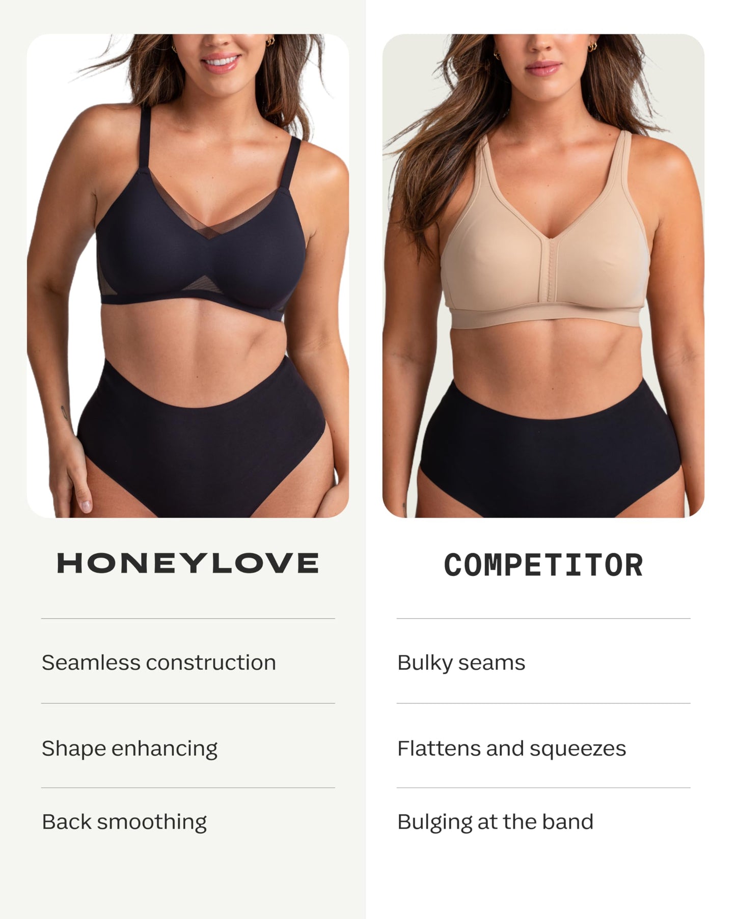 HONEYLOVE Bras for Women, LiftWear Crossover Bra - Sand - L