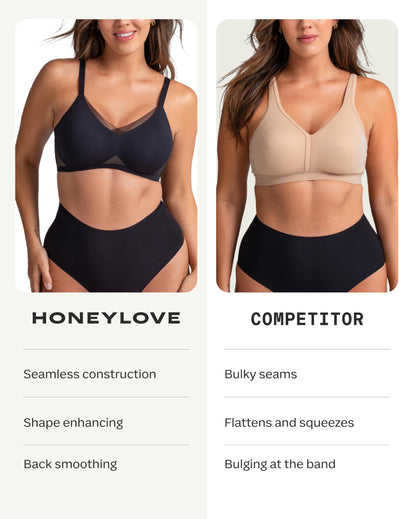 HONEYLOVE Bras for Women, LiftWear Crossover Bra - Sand - L