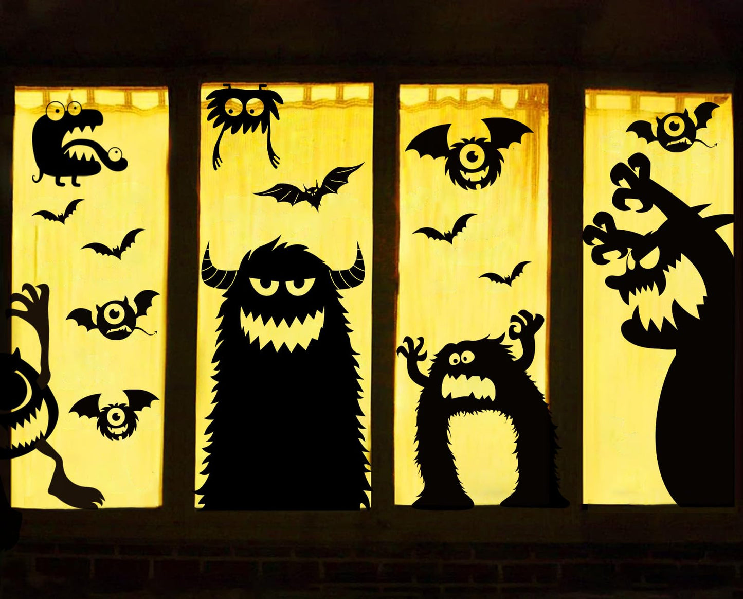 Large Halloween Window Clings Decorations Halloween Window Silhouette Decorations Scary Monster Silhouette Giant Halloween Stickers