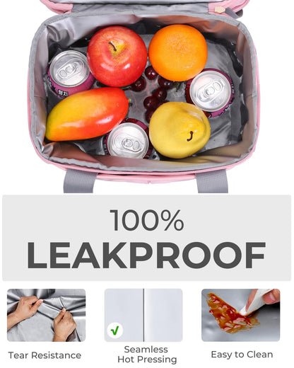 Hedcaw Lunch Box for Women Double Deck Insulated Lunch Bag Women Expandable Leakproof Reusable Lunch Cooler Bag for Work, Office, Picnic, Purple