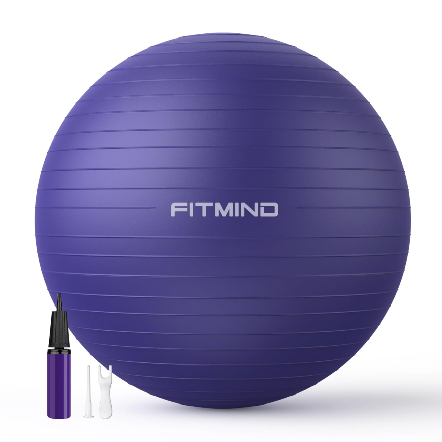 FITMIND_Extra Thick Exercise Ball 75cm Yoga Ball for Workout Pregnancy Stability,Anti-Burst and Slip Resistant Swiss Ball with Pump for Yoga, Pilates, Fitness,Birthing,Physical Therapy (Purple 5265C)