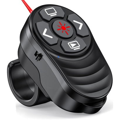 Dinofire USB Type C Wireless Presenter Remote Presentation Laser Pointer Finger Ring PowerPoint Clicker-Slide Advancer for Mac Laptop Class Office