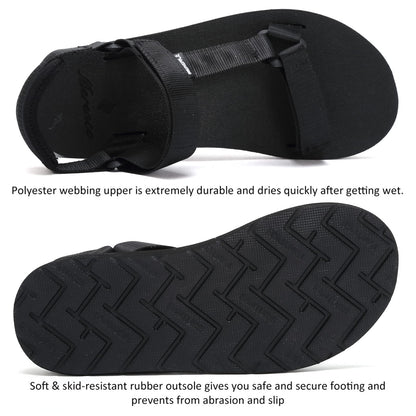 CIOR Women's Sport Sandals Hiking Sandals with Arch Support Yoga Mat Insole Outdoor Light Weight Water Shoes-U119SLX023-balck-39A