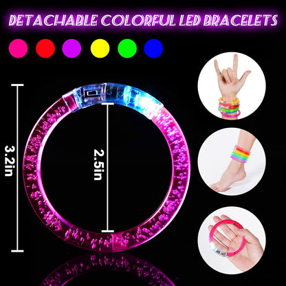 36Pcs LED Bracelets Glow Sticks Glow in the Dark Party Supplies for Kids/Adults, Halloween Party Favors for Kids Flashing Light up Toys, Neon Accessories Carnival Birthday Concert Games Gifts