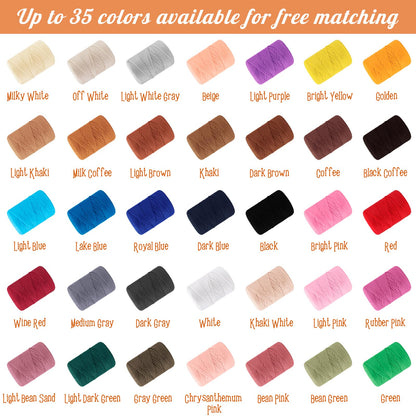 LEREATI Polyester Yarn 3 mm x 170 m, Macrame Yarn 3 mm Braided Macrame Cord Colourful, Macrame Cord 3 mm Coloured for Gift, Crochet Bag, Shoulder Bag, Place Plate, Home Decorations (Off White)