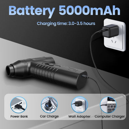 Compressed Air Duster, New Upgrade 300000RPM Electric Air Duster, Powerful Replace Compressed Air Can - No Canned Air, Jet Dry Blower Portable Air Blower for Computer Clean, Keyboard, Car Dry, Home.