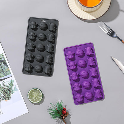 2 Packs Halloween Silicone Molds Ghost Molds Silicone Cute Ghost Chocolate Candy Baking Mold for Halloween Candy Chocolate Jelly Ice Cube Cake Topper