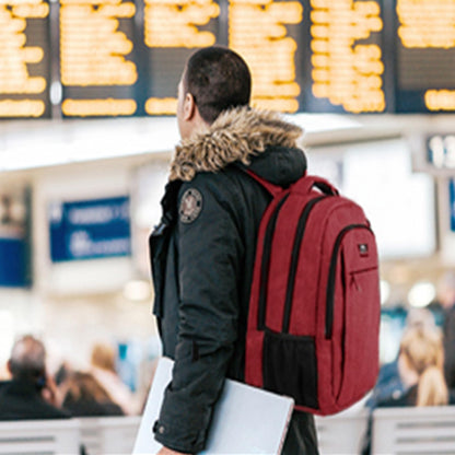 MATEIN 17 Inch Laptop Backpack for Women, Extra Large TSA Friendly Backpack with USB Charging Port, Anti Theft Carry On Flight Approved Business Work Travel College Computer Backpack Bag,Red