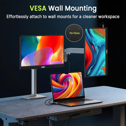 QQH 4K Portable Monitor, 15.6" IPS 3840x2160 UHD USB-C HDMI Travel Portable Monitor for Laptop, Ultra-Slim Alloy Gaming Monitor Second Display with w/Smart Cover for PC, Phone, PS5/4, Xbox, Switch