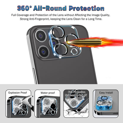 QHOHQ for iPhone 16 Pro Screen Protector with Camera Lens Protector, [Military Grade Shatterproof], Top 9H+ Tempered Glass, Full Edge Coverage, Ultra Durable, with Easy Installation Tool [3+3 Pack]