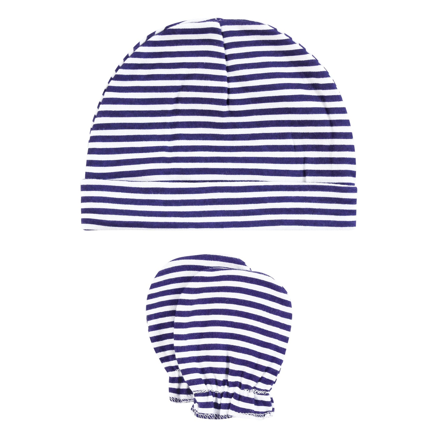 Hudson Baby Infant Boy Cotton Cap and Scratch Mitten Set, Sports Fan, 0-6 Months