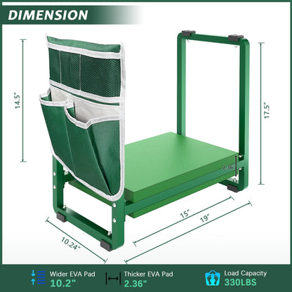 FLINTER 10.2" Wider Garden Kneeler and Seat, Heavy Duty Thick Gardening Bench for Kneeling and Seat - Garden Kneelers for Seniors, Gardening Stools for Women, Grandparents, Gardeners