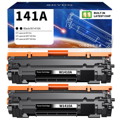 141A Toner Cartridge 2 Black (with chip) Compatible 141 A Toner Replacement for HP 141A W1410A 141X W1410X Black Toner Cartridge to Use with Laserjet Pro M110w MFP M140w M139(2 Black)