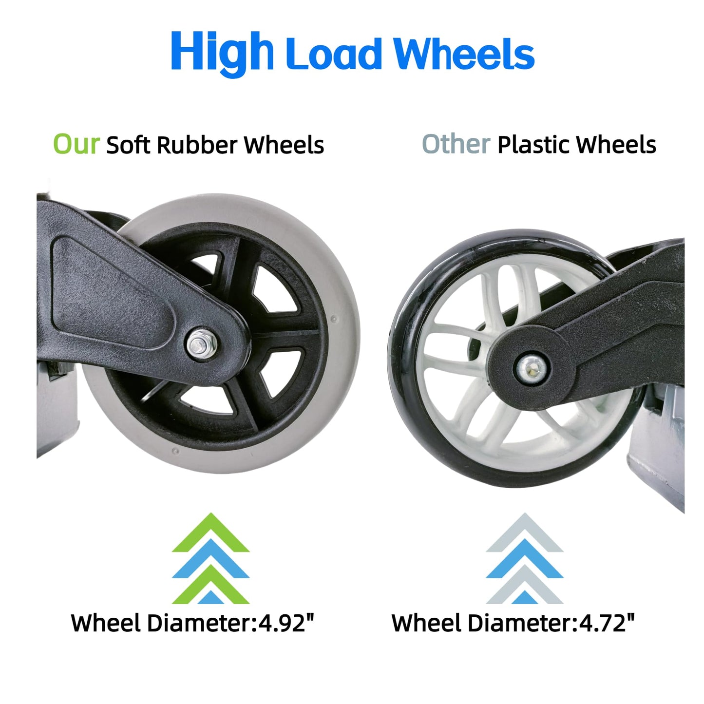 HBFBDRCT Folding Hand Truck, 165lbs Capacity Lightweight Portable Dolly with 2 TPR Silent Wheels for Home, Office, and Travel Use - Heavy Duty Utility Cart for Shopping