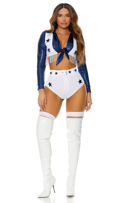Forplay Womens Seeing Stars Cheerleader Adult Sized Costumes, White, Medium/Large US