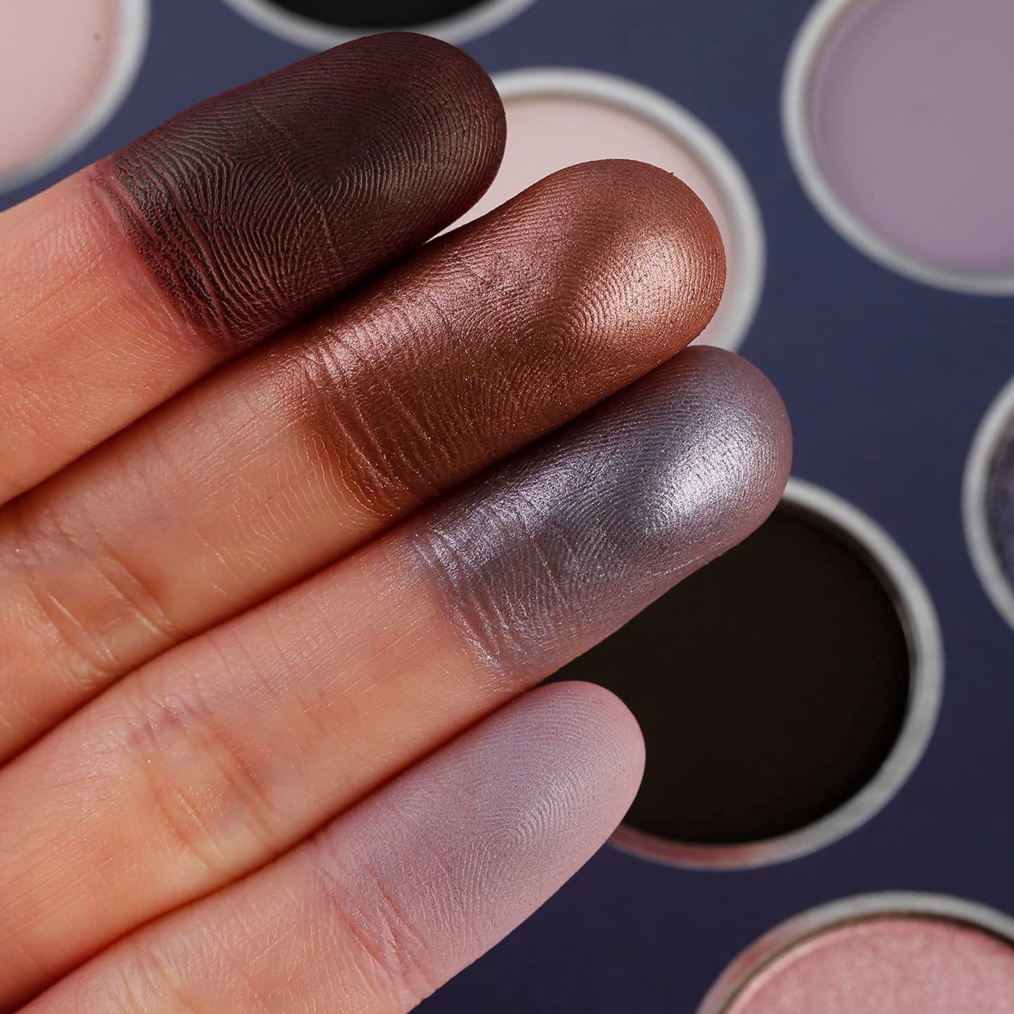 DE'LANCI Smokey Grey Eyeshadow Palette, Black Gray Smoky Eye Shadow Pallet Goth Halloween Makeup, Matte Shimmer Neutral Silver Eyeshadow Pallets, Long Lasting Natural Nude Makeup Palette, Cruelty Free