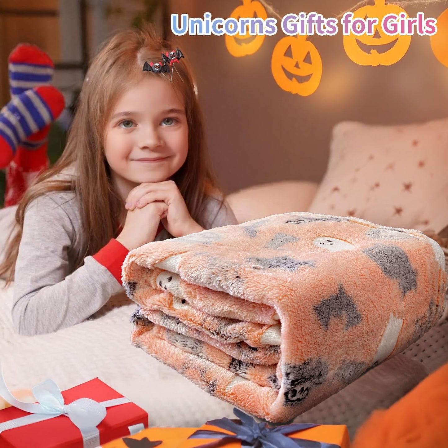 COMFAR Cute Halloween Blankets for Kids, for Kids/Teens/Women/Men, Halloween Blankets and Throws for Adults, Spooky Blanket for Boy/Girls/Toddler, Fall Throw Blanket for Couch 40"x 60"