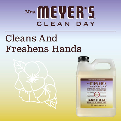 MRS. MEYER'S CLEAN DAY Hand Soap Refill, Made with Essential Oils, Biodegradable Formula, Compassion Flower, Packaging May Vary, 33 fl. oz