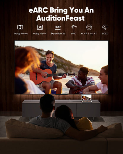 Highwings 8K 10K HDMI 2.1 Cable 6.6FT/2M 2-Pack, Certified Ultra High Speed HDMI Cable Braided Cord-4K@120Hz 8K@60Hz, DTS:X, HDCP 2.2 & 2.3, HDR 10 Compatible with Roku TV/HDTV/Blu-ray