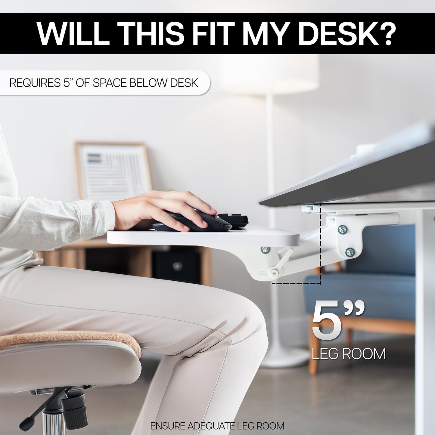VIVO Adjustable Computer Keyboard & Mouse Platform Tray Ergonomic Under Table Desk Mount Drawer Underdesk Shelf (MOUNT-KB03B)