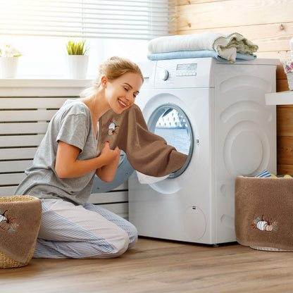 Fanfanwin 3 Pcs Fall Hand Towels for Bathroom 13.8 x 29.5 Inch Autumn Decorative Bath Towels Sets 100% Cotton Embroidered Pumpkin Maple Thanksgiving Bathroom Decor(Khaki,Pumpkin)