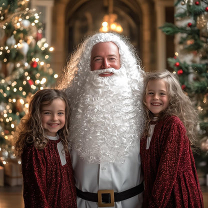 HOMELEX White Wizard Beard And Wig - Halloween Funny Father Time Costume Accessory for Adults