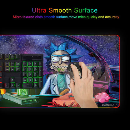 Envysun RGB Mouse Pad LED Light Gaming Mouse Pad with Rubber Base Colorful Computer Carpet Desk Mat for PC Laptop (800x300mm feidie)