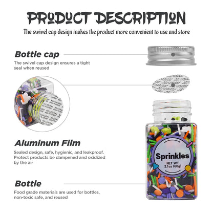 Edible Halloween Sprinkles, Tombstone Cupcake Toppers, Halloween Cake Decorations, Bloody Candy Bones, Pumpkin Cupcake Toppers, Ice Cream, Cookies, Macaron, Chocolate, Cakecicles(120g/4.2oz)