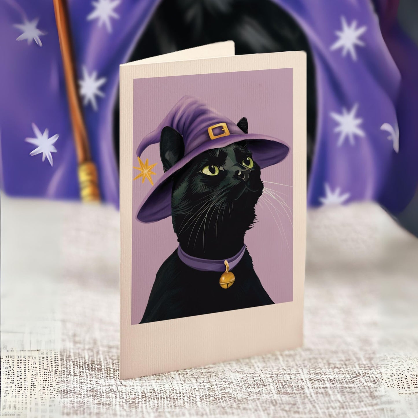 Freshcut Paper Pop Up Cards, Mini Halloween Cat, 6 Inch Mini Sized 3D Cat Gifts, Popup Greeting Card, Halloween Cards, October Card, Blank Notecard & Envelope