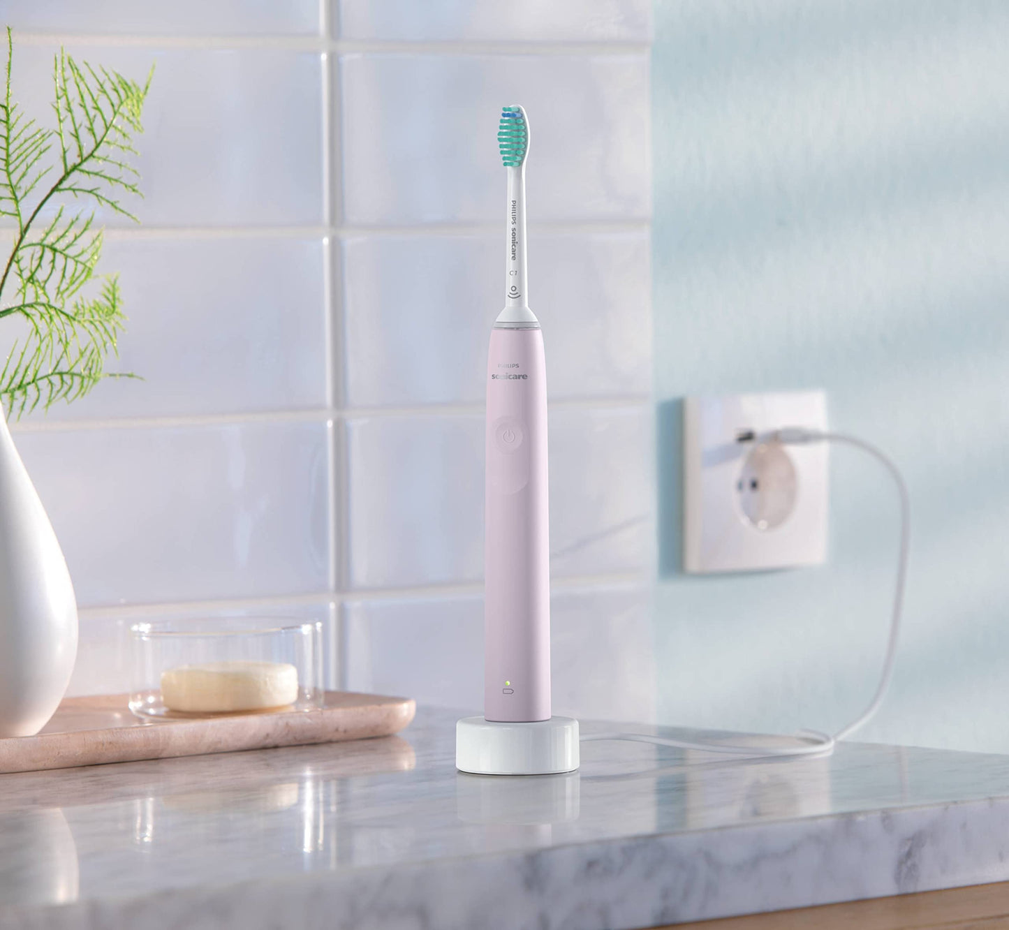 Philips Sonicare 3100 Series Sonic Electric Toothbrush (Dual Pack) with Pressure Sensor and BrushSync replacement reminder (Black and White) (Black and White)