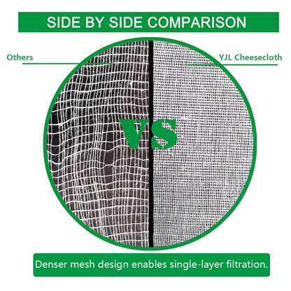 YJL Cheesecloth - 54 Sq Ft, 100% Cotton, Grade 90 Unbleached | Fine Cheesecloth for Cooking, Straining, Canning, Steaming & Reusable