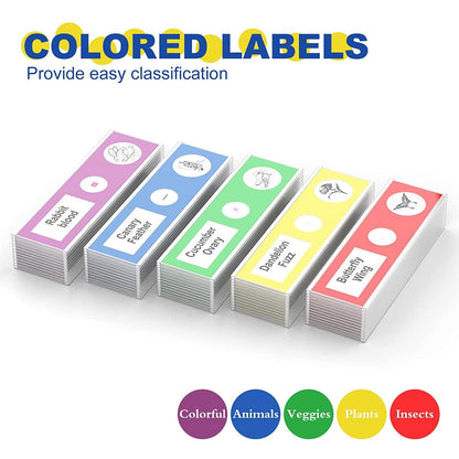 Jiusion 60Pcs Prepared Microscope Slides Specimen Animals Insects Plants Flowers Sample Biological Specimen, Stereo Microscope Slide for Kids Children Students Enlighten Education