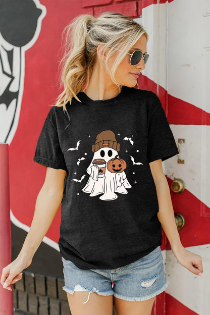 Cute Halloween Shirts for Women Funny Ghost Coffee Shirt Halloween T Shirts Black M