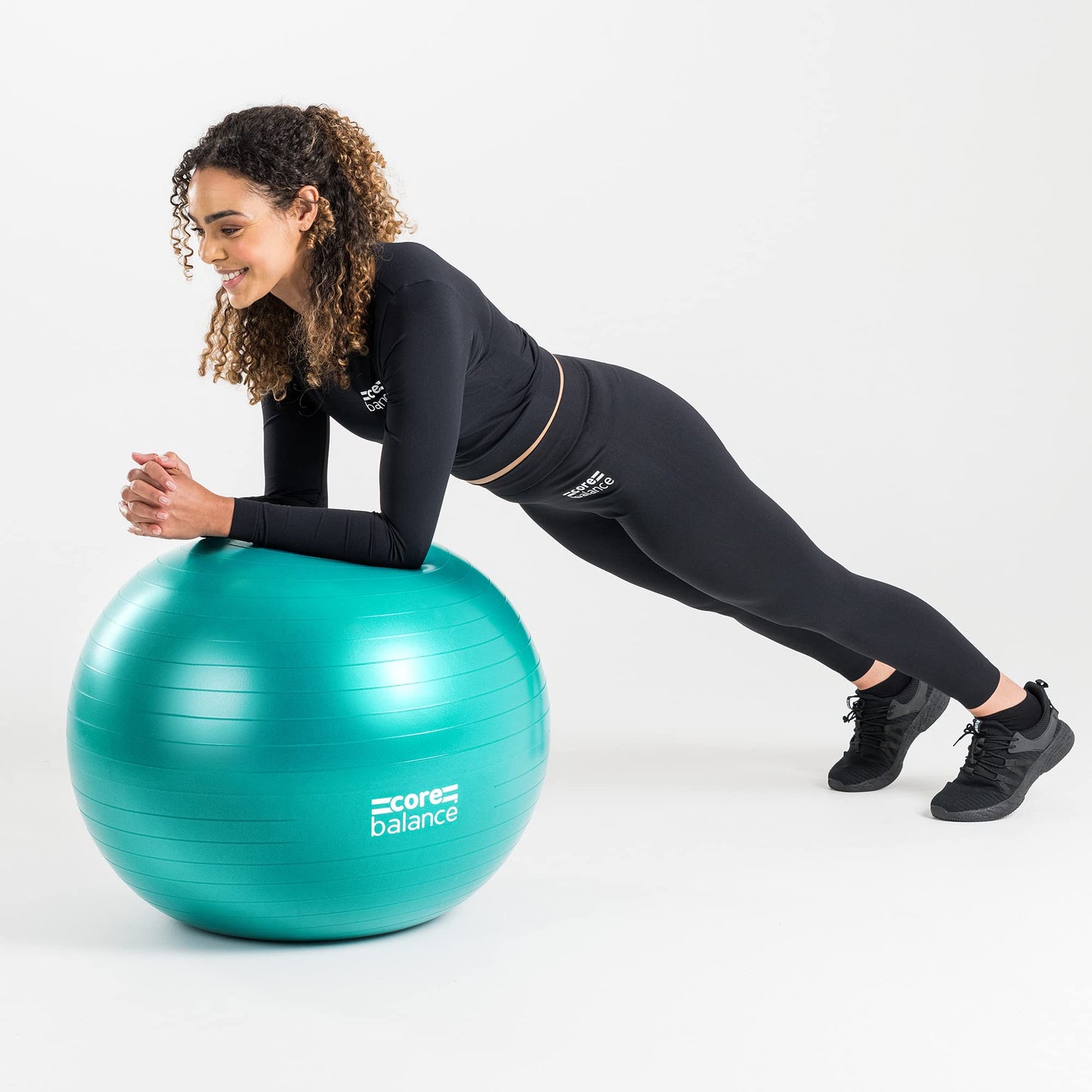 Core Balance Exercise Ball for Workouts, Anti-Burst and Slip Resistant, Swiss Yoga Ball for Pregnancy, Stability, Fitness and Physical Therapy, 4 Sizes, with Pump (25" / 65cm Teal)