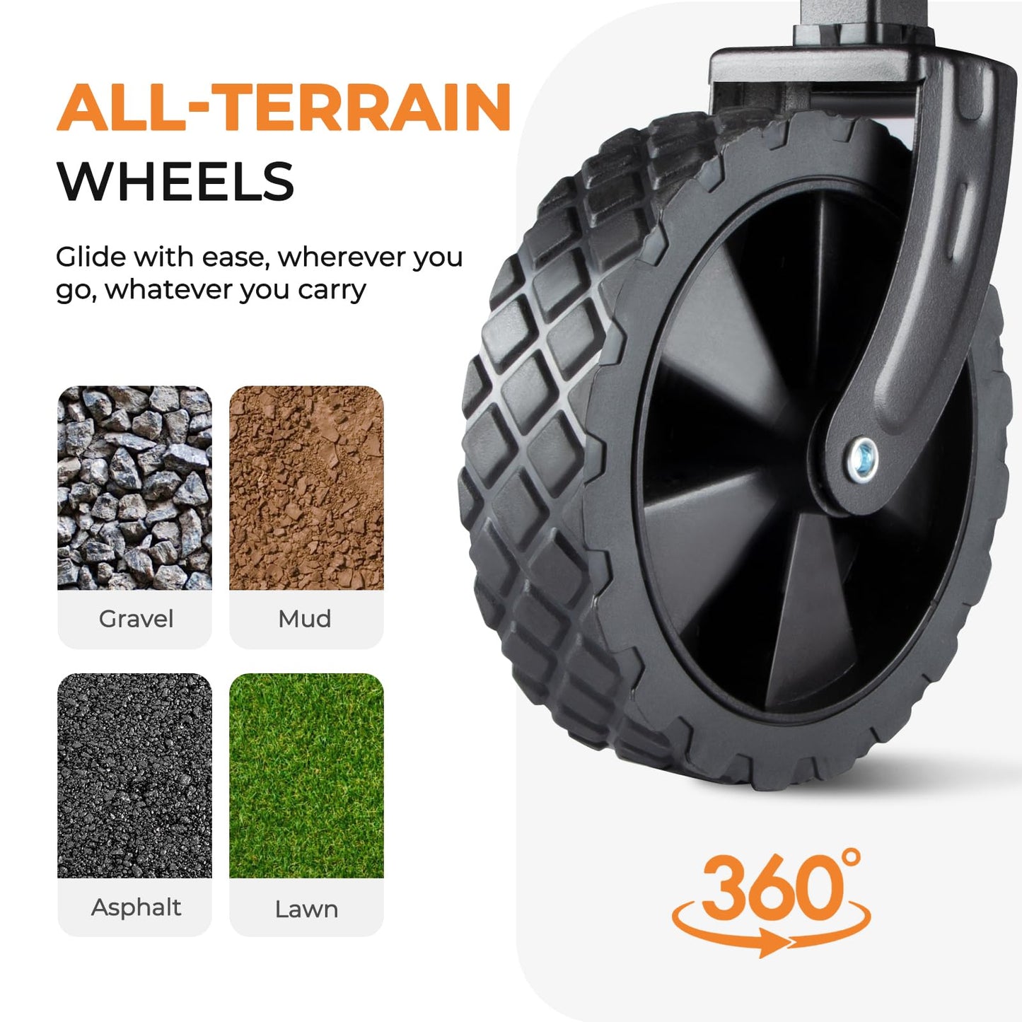 Collapsible Wagon 220 lbs, Heavy Duty Wagon Carts Foldable, Portable Wagons for Groceries, Beach Cart with All-Terrain Wheels & Drink Holders, Utility Wagon for Shopping, Sports, Camping, Black