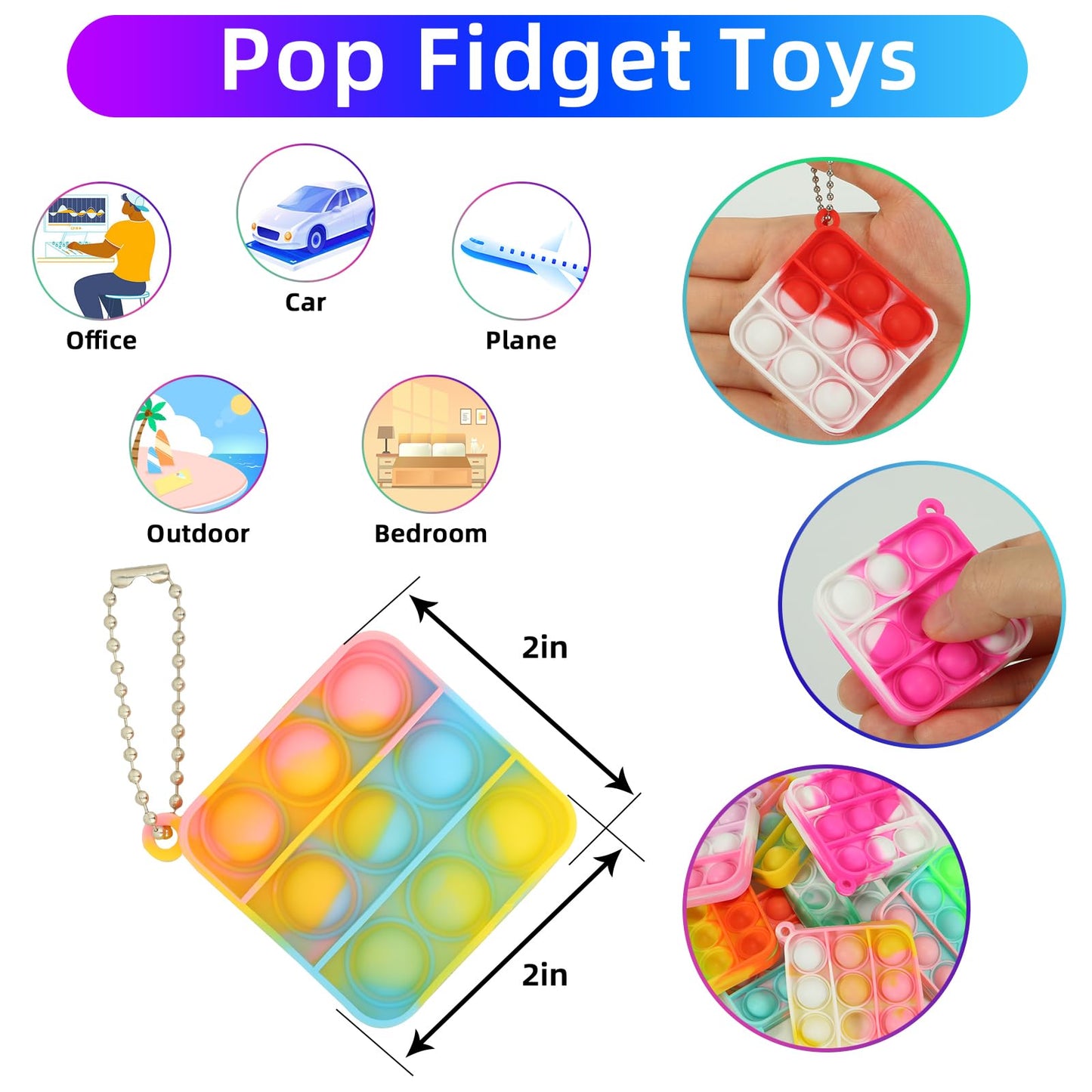 57PCS Party Favors for Kids, Fidget Toys Bulk Its Birthday Party Favors for Toddlers, Small Classroom Prizes Box Fidgets Toys, Goodie Bag Stuffers, Treasure Chest, Bubbles Poppers
