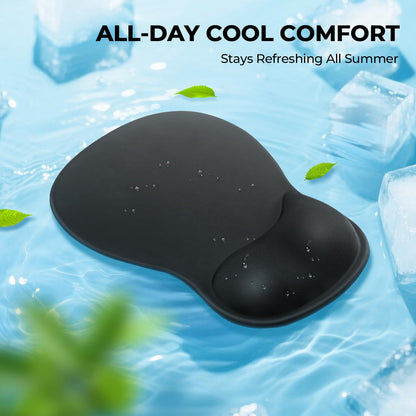 EooCoo Ergonomic Mouse Pad with Gel Wrist Rest Support Middle Concave Design, Relieve Wrist Pain Mousepad, Non-Slip Base for Laptop, Computer, Office Desk Accessories, Carpal Tunnel Syndrome