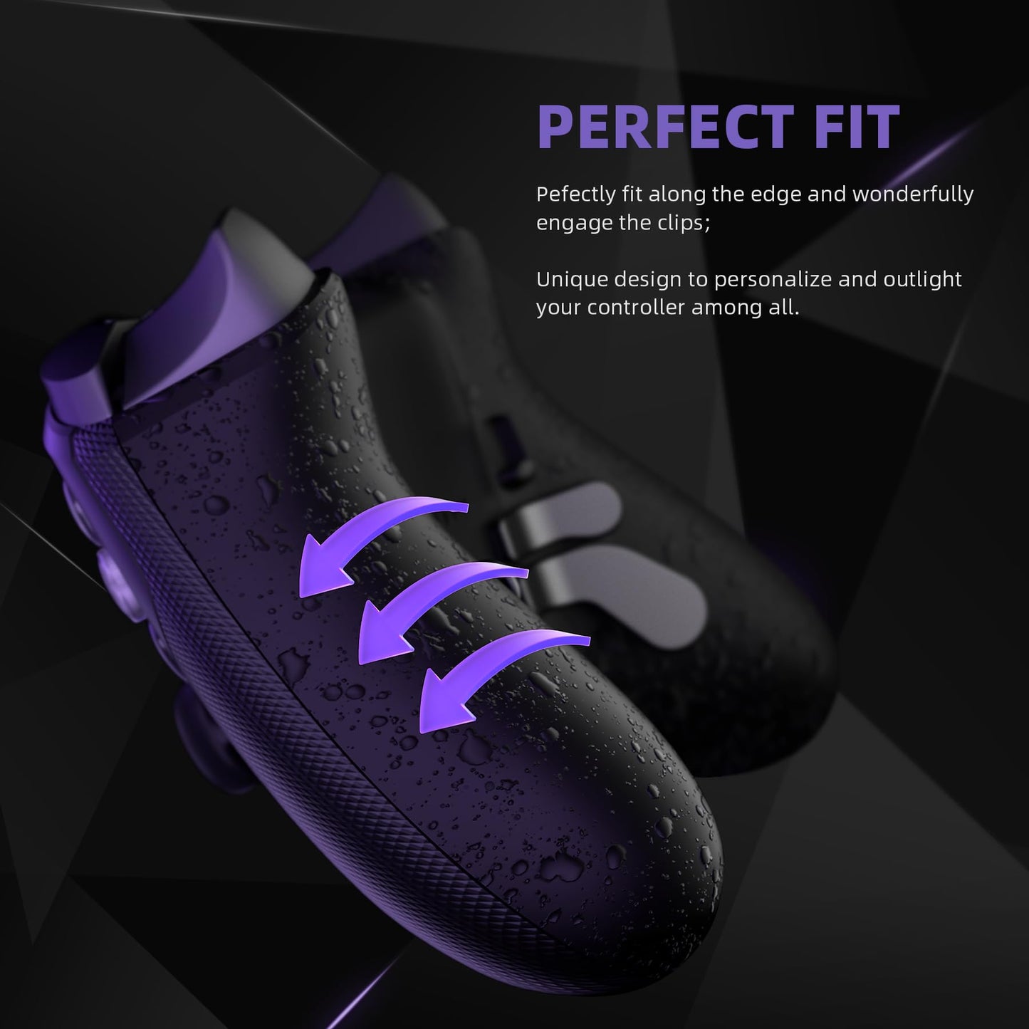 eXtremeRate Replacement Bottom Shell Case for Xbox Elite Series 2 Controller, Textured Black Non-Slip Back Housing Shell, 3D Splashing Cover for Xbox Elite Series 2 Core Wireless Controller Model 1797