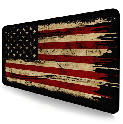 Large Extended Gaming Mouse Pad with Stitched Edges, Non-Slip Waterproof Rubber Base Mouse Pad for Office, Computer, Keyboard, Laptop and Home Desk Pad 35.4 x 15.7 x 0.12 Inch (American Antique Flag)