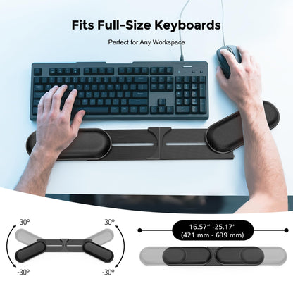 AboveTEK Keyboard Wrist Rest – Adjustable Angle & 25-Inch Length, Foldable Ergonomic Memory Foam Support for Computer, Laptop & Gaming – Non-Slip, Relieves Forearm & Elbow Pain for Typing & Mouse Use