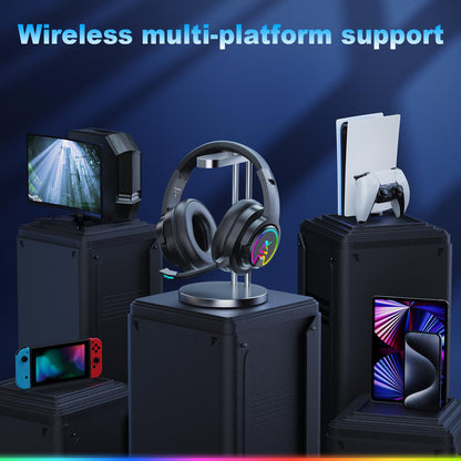 Krysenix PG3 Wireless Gaming Headset for PS4, PS5, PC - 2.4GHz 7.1 Surround Sound, Bluetooth Gaming Headphone with AI Detachable Noise Canceling Mic, 48-Hr Battery for Laptop, Switch, Mac (Black)