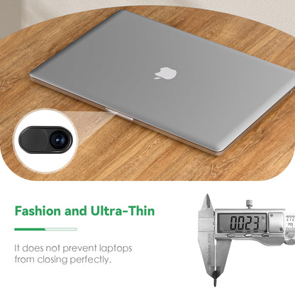 CloudValley Webcam Cover Slide[2-Pack], 0.023 Inch Ultra-Thin Metal Web Camera Cover for Macbook Pro, iMac, Laptop, PC, iPad Pro, iPhone 8/7/6 Plus, Protect Your Visual Privacy [Black]